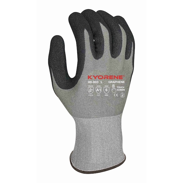 Kyorene Coated Gloves, HCT MicroFoam Palm, Gray/Black, S 12 PK 00-003 (S) - main